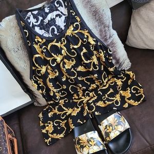 Men Versace Tank Top and Pool Slides